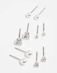 Silver Diamante Stud Earring Pack - link has visual effect only