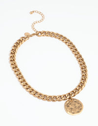 Worn Gold Chunky Chain Necklace - link has visual effect only