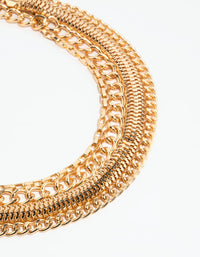 Gold Mixed Chain Layered Necklace - link has visual effect only