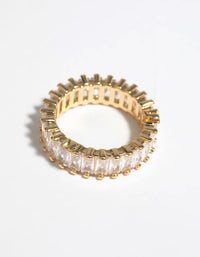 Gold Cubic Zirconia Baguette Ring - link has visual effect only