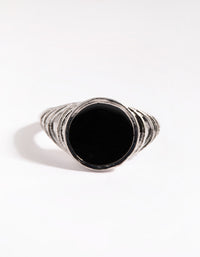 Black Enamel Centre Ring - link has visual effect only