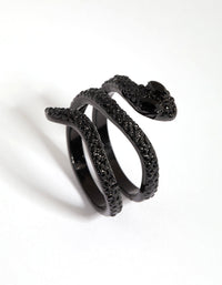 Matte Black Diamante Snake Ring - link has visual effect only