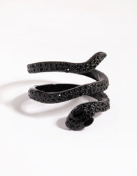 Matte Black Diamante Snake Ring - link has visual effect only