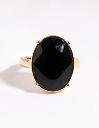 Black Statement Stone Cocktail Ring - link has visual effect only