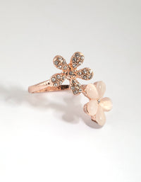 Rose Gold Diamante Flower Ring - link has visual effect only