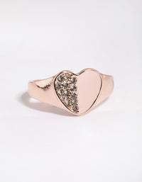 Rose Gold Diamante Heart Ring - link has visual effect only