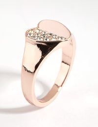 Rose Gold Diamante Heart Ring - link has visual effect only