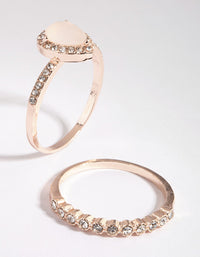 Rose Gold Cat Eye Ring Stack Pack - link has visual effect only