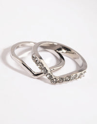 Rhodium V Ring Stack Pack - link has visual effect only
