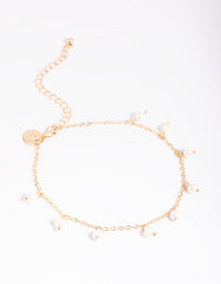 Gold Freshwater Pearl Anklet - link has visual effect only