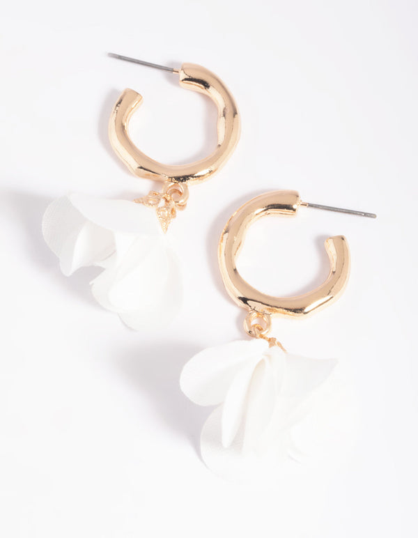 White Flower Hoop Earrings Jewel near me Jewelery Lovisa