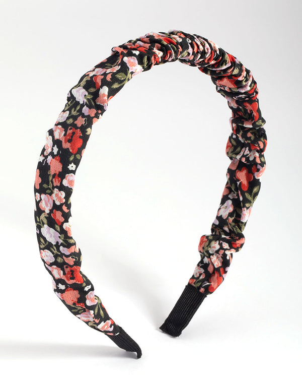 Floral Patterned Scrunch Headband