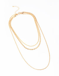 Gold Twisted Chain Layered Necklace - link has visual effect only