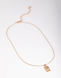 Gold Textured Pendant Necklace - link has visual effect only