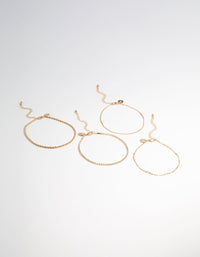 Gold Diamante Anklet 4-Pack - link has visual effect only