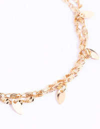 Gold Twisted Leaves Anklet Set - link has visual effect only