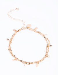 Gold Twisted Leaves Anklet Set - link has visual effect only