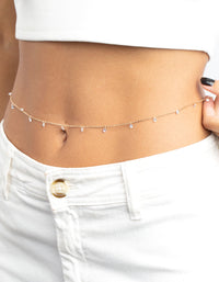 Gold Drop Diamante Waist Chain - link has visual effect only