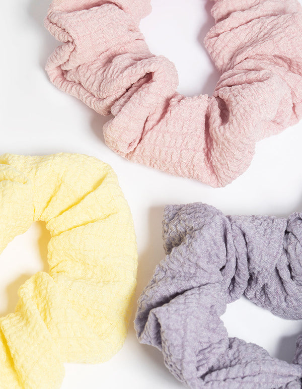 Colourful Textured Scrunchies
