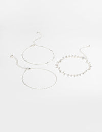 Silver Plated Dainty Anklet Pack - link has visual effect only