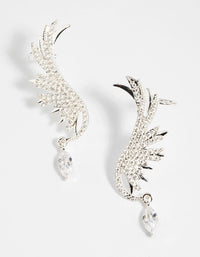 Silver Cubic Zirconia Wing Cuff Earrings - link has visual effect only