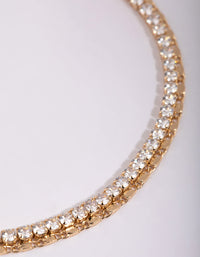 Gold Cubic Zirconia Tennis Anklet - link has visual effect only