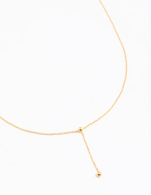 Gold Plated Sterling Silver Lariat Necklace