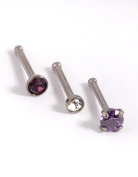 Titanium Rainbow Crystal Nose Studs - link has visual effect only