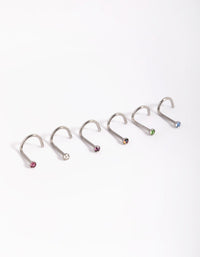 Surgical Steel Rainbow Diamante Nose Studs - link has visual effect only