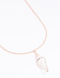 Rose Gold Clear Quartz Cage Necklace - link has visual effect only