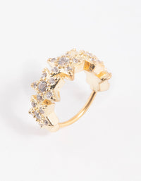 Gold Plated Surgical Steel Cubic Zirconia Star Clicker Ring - link has visual effect only