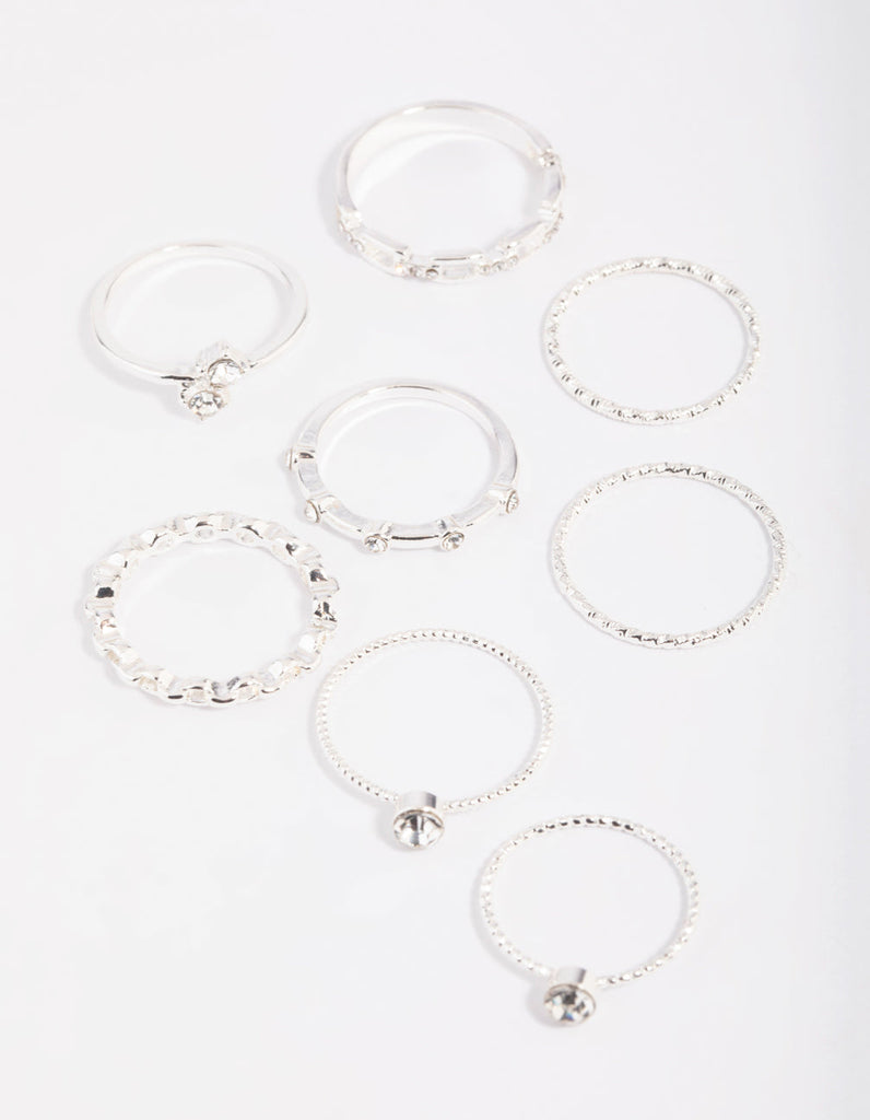 Diamante Chain Ring Stack Pack