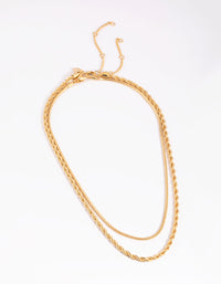 Gold Plated Twisted Snake Chain Necklace - link has visual effect only