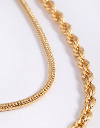 Gold Plated Twisted Snake Chain Necklace - link has visual effect only