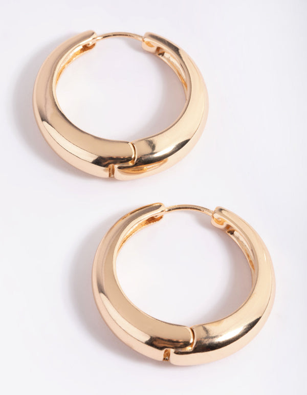 Gold Hinge Classic Hoop Earrings