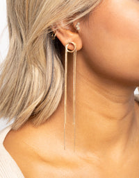 Gold Textured Loop Drop Earrings - link has visual effect only
