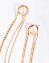 Gold Textured Loop Drop Earrings - link has visual effect only