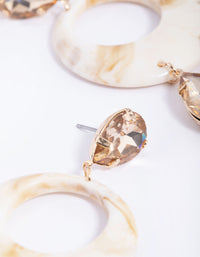Tortoiseshell Diamante Drop Earrings - link has visual effect only