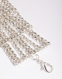 Silver Diamante Detail Wide Bracelet - link has visual effect only