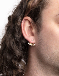 Gold Circular Diamante Jacket Earrings - link has visual effect only