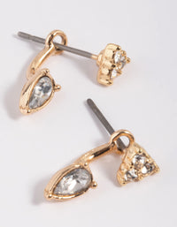 Gold Diamante Jacket Earrings - link has visual effect only