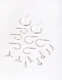 Silver Celestial Stud & Hoop Earring 8-Pack - link has visual effect only