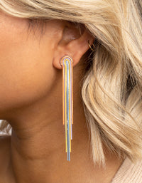 Rainbow Waterfall Drop Earrings - link has visual effect only