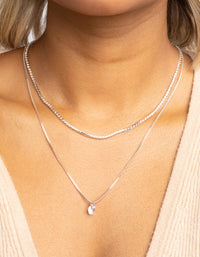 Rose Gold Diamante Layered Necklace - link has visual effect only