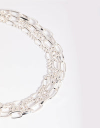 Silver Triple Chain Anklet - link has visual effect only