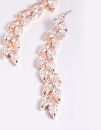 Rose Gold Cubic Zirconia Marquise Drop Earrings - link has visual effect only