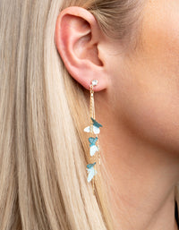 90s Blue Butterfly Drop Earrings - link has visual effect only