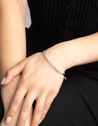 Silver Cubic Zirconia Cuff Bangle Bracelet - link has visual effect only