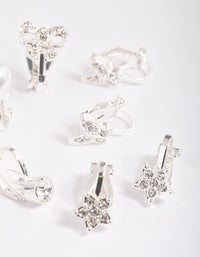Kids Diamante Butterfly Clip-On Earring 5-Pack - link has visual effect only