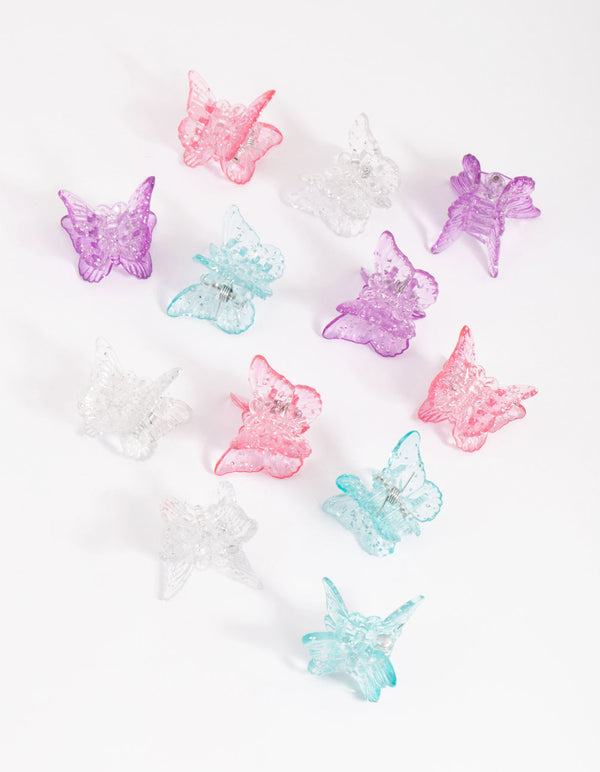 Kids Glitter Butterfly Mini Claw Clip Pack